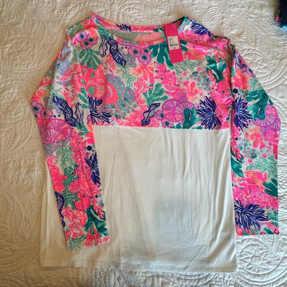 NWT Lilly Pulitzer Finn Long Sleeve Top in Seaside Carnival - Size M